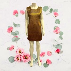 NWT AS YOU WISH gold METALIC MINI DRESS IN SIZE MEDIUM